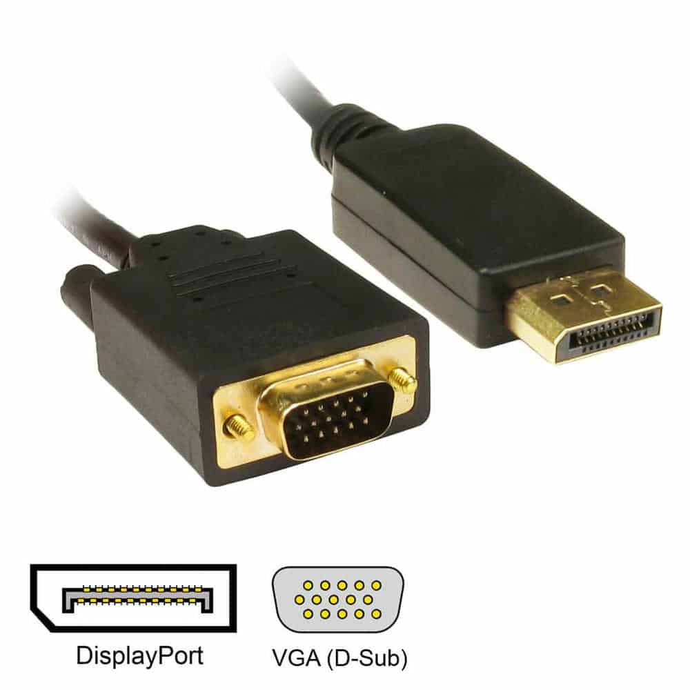 Progressiverobot 200cm DP 1.1 to VGA (D-SUB) Monitor Cable